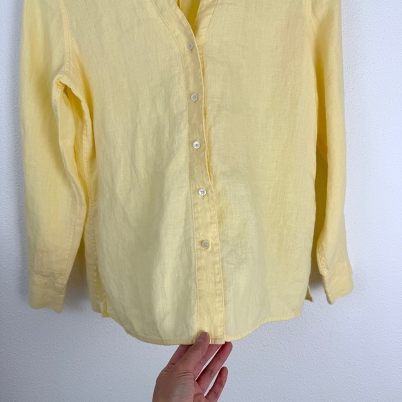 Talbots Pure Irish Linen Button Down Up Blouse Top Shirt 12 Petite 12P - Picture 3 of 6